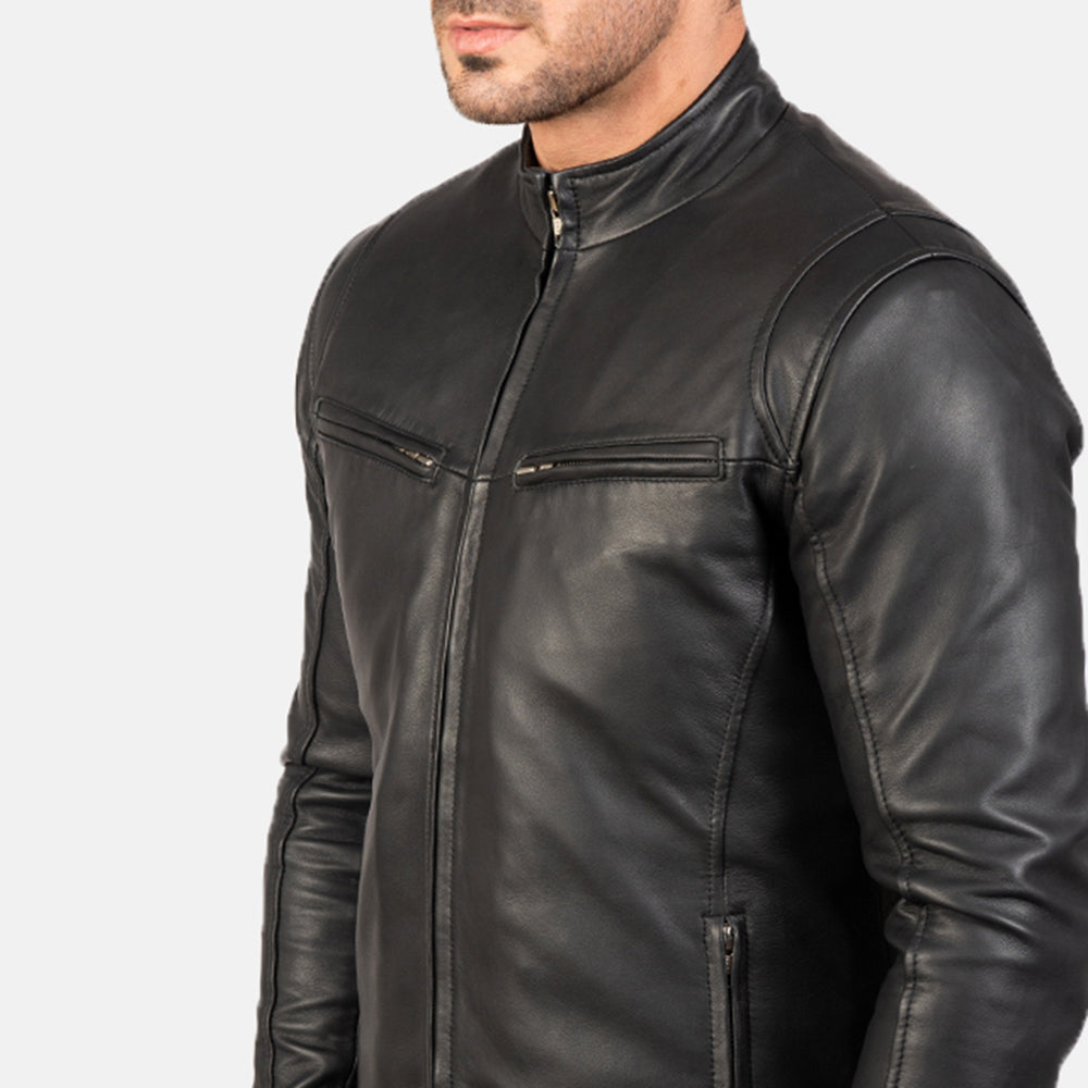 Men?s Black Leather Jacket ? Classic Biker Style - Image 6