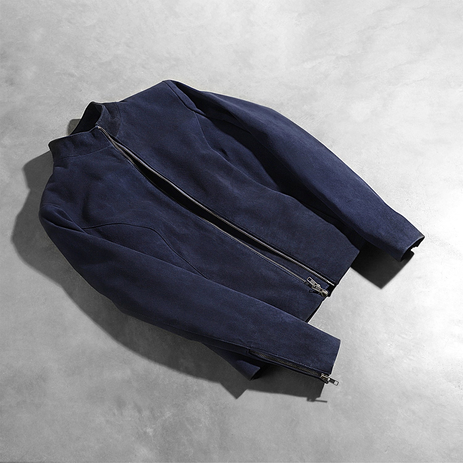 Rumella Blue Suede Biker Jacket - Image 7