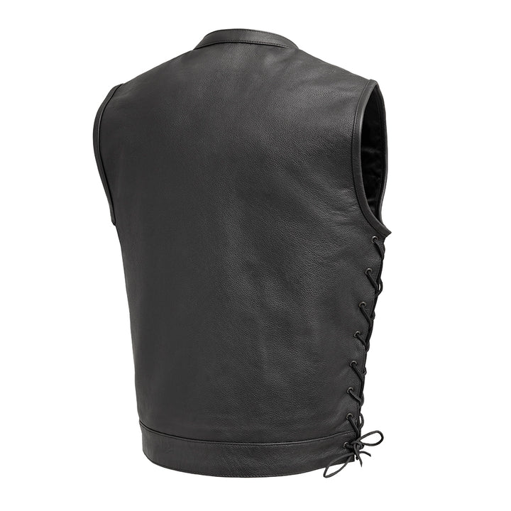 Sniper Men's Motorcycle Leather Vest - Image 2
